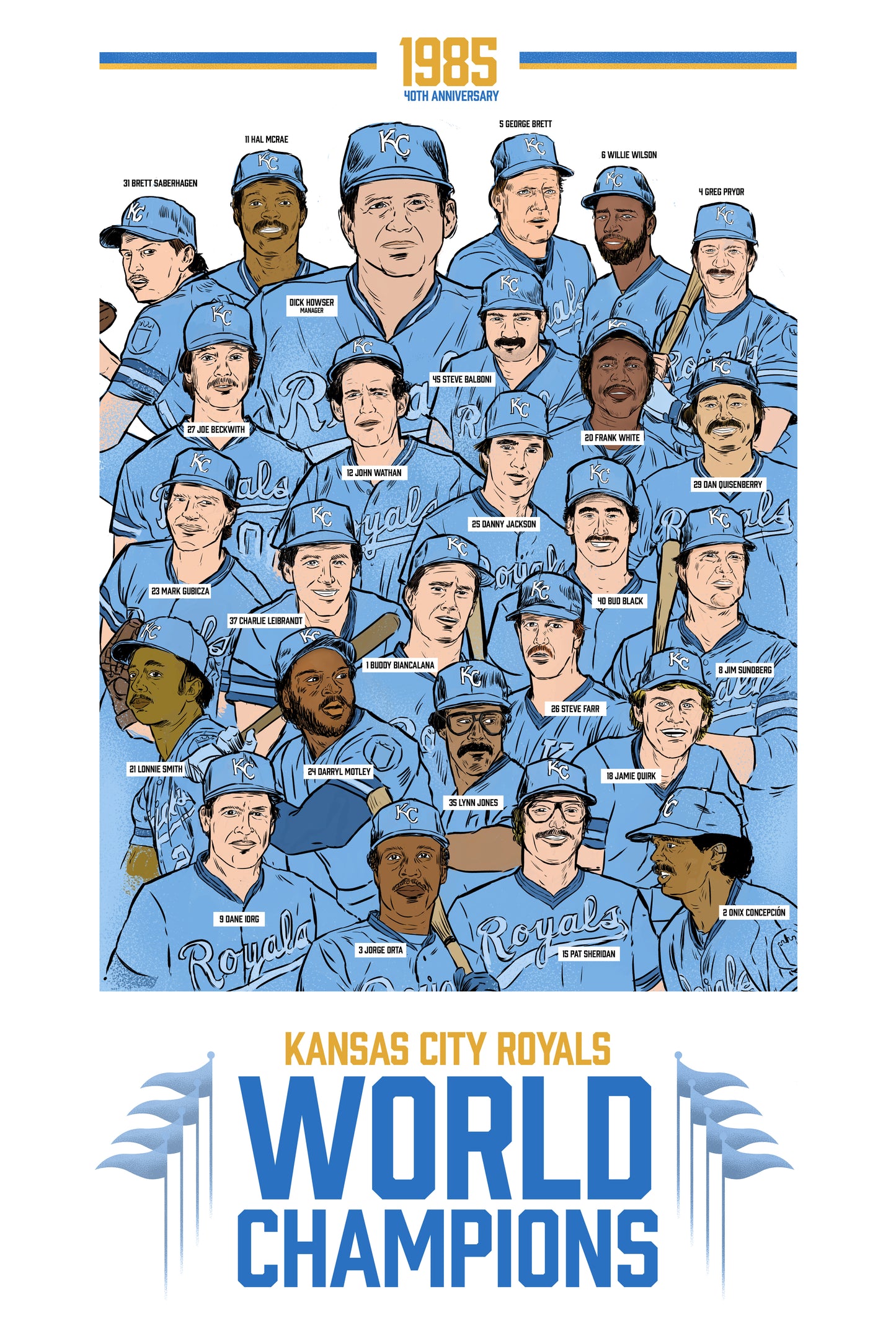 Kansas City Royals 1985 World Series Champions 40th Anniversary