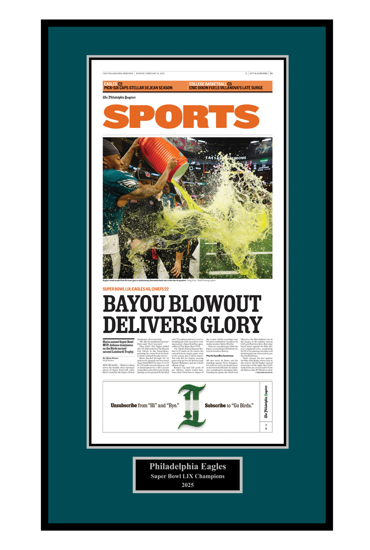 Eagles Super Bowl 2025: Sports - 1 Page