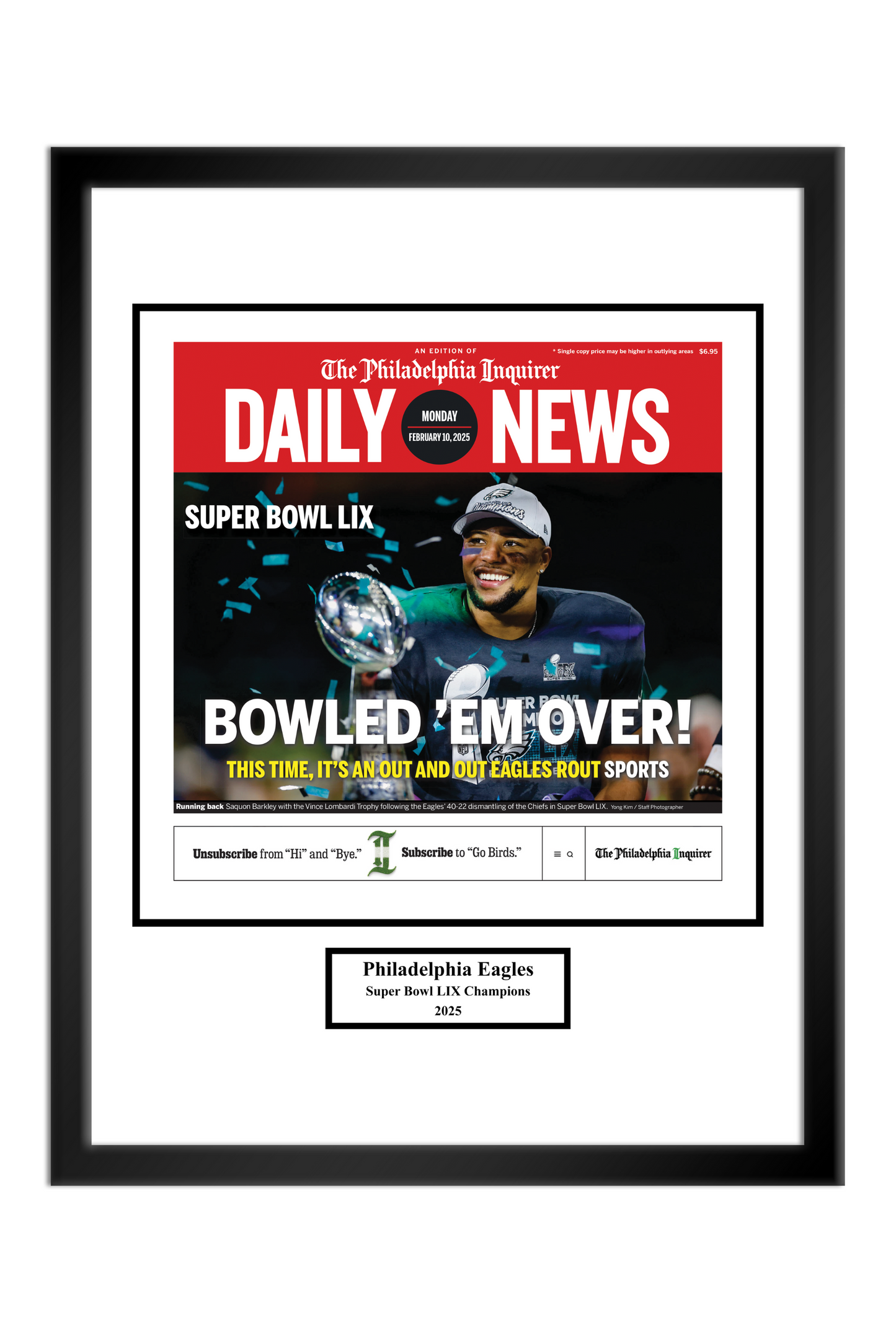 Eagles Super Bowl 2025: Bowled 'em Over - 1 Page