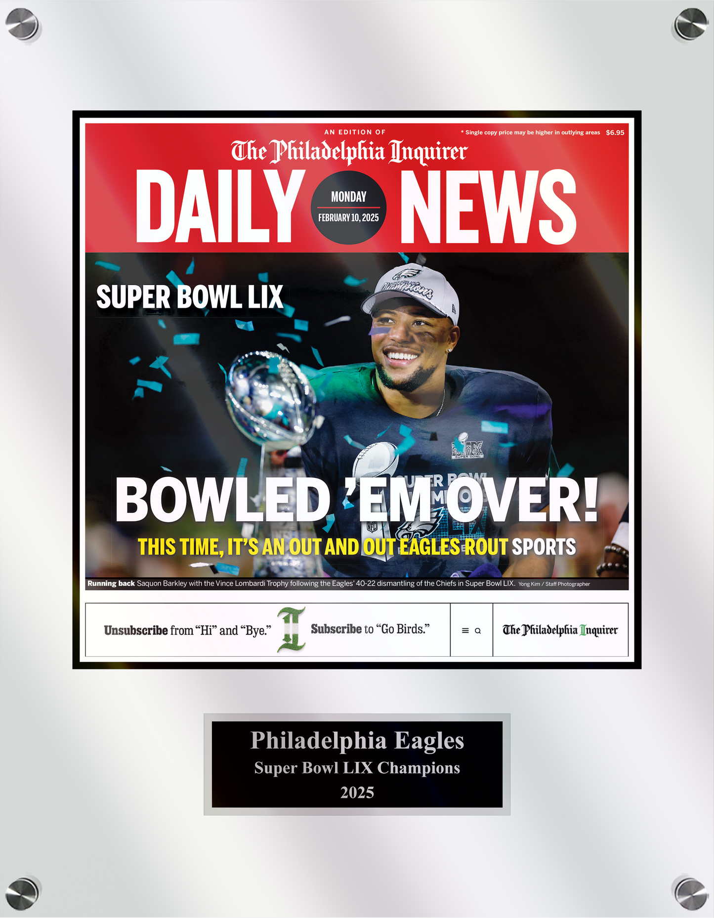 Eagles Super Bowl 2025: Bowled 'em Over - 1 Page