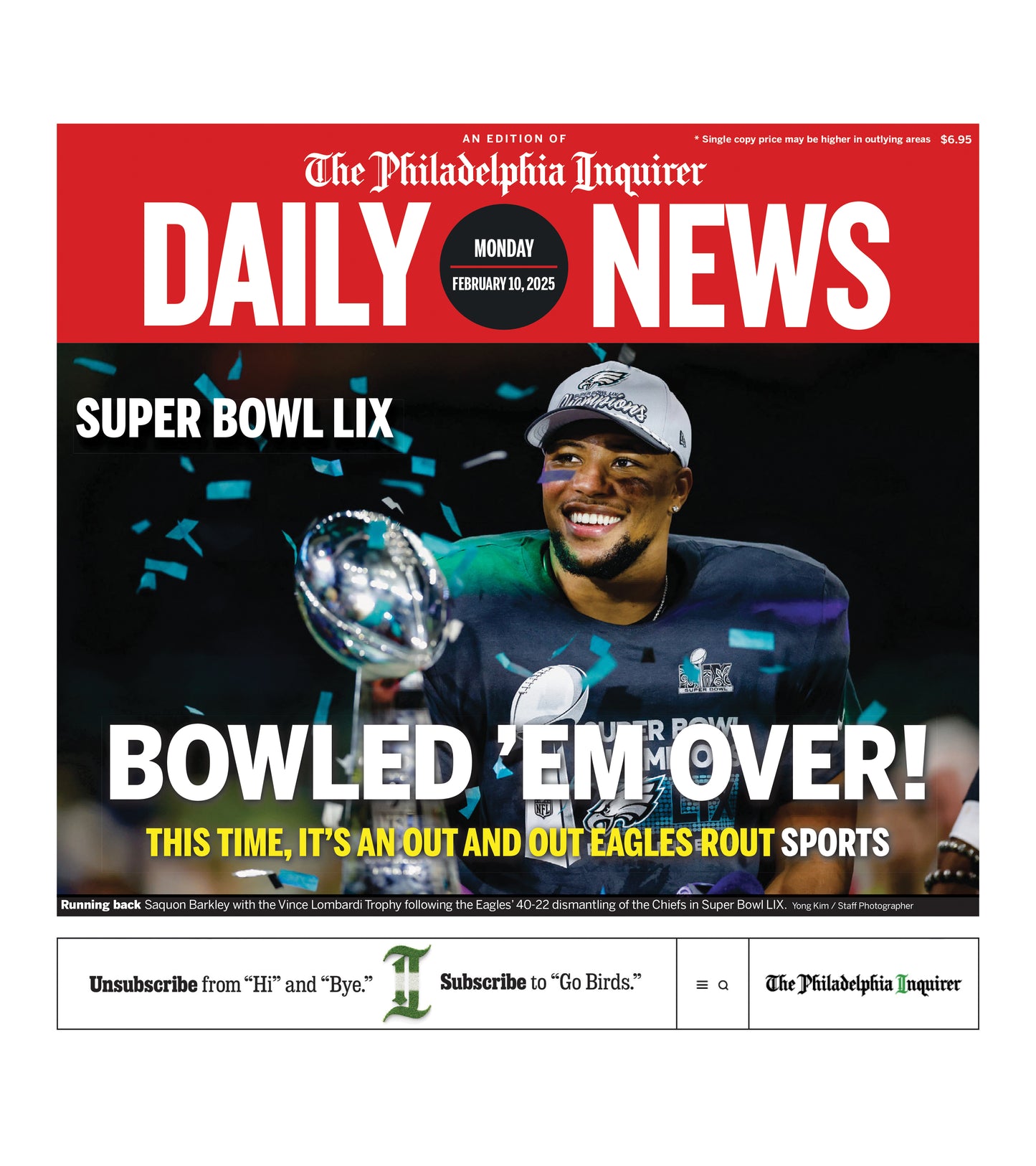 Eagles Super Bowl 2025: Bowled 'em Over - 1 Page