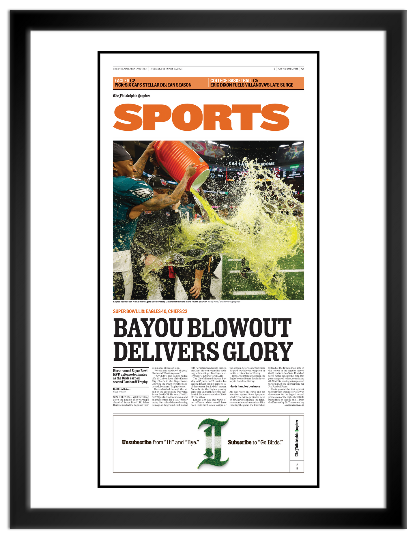 Eagles Super Bowl 2025: Sports - 1 Page