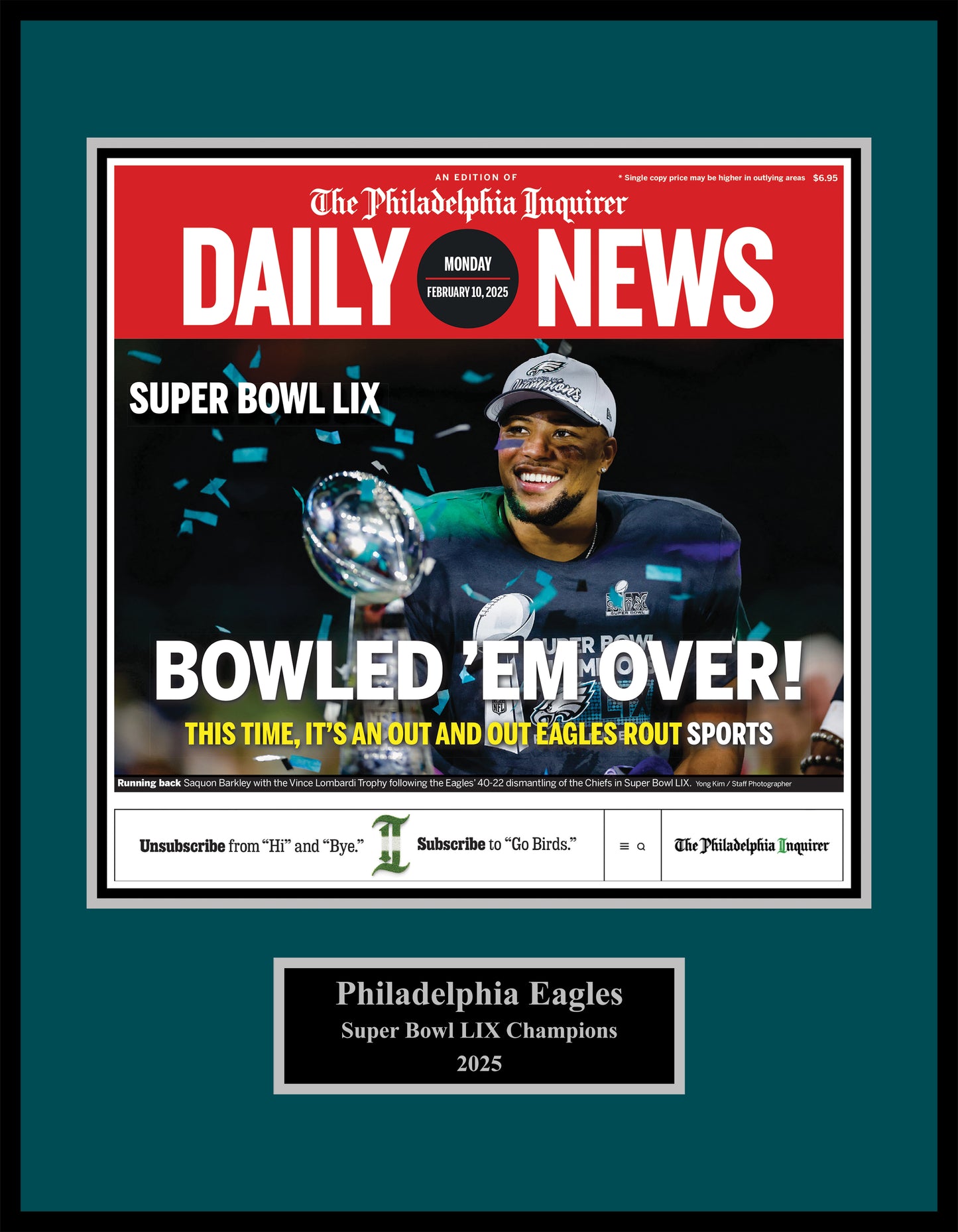 Eagles Super Bowl 2025: Bowled 'em Over - 1 Page
