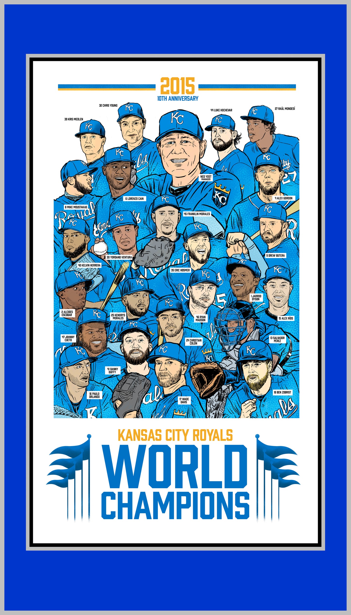 Kansas City Royals 2015 World Series Champions 10th Anniversary