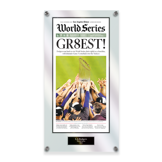 2024 LA Dodgers WS "GR8EST" Championship Acrylic Glass Plaque