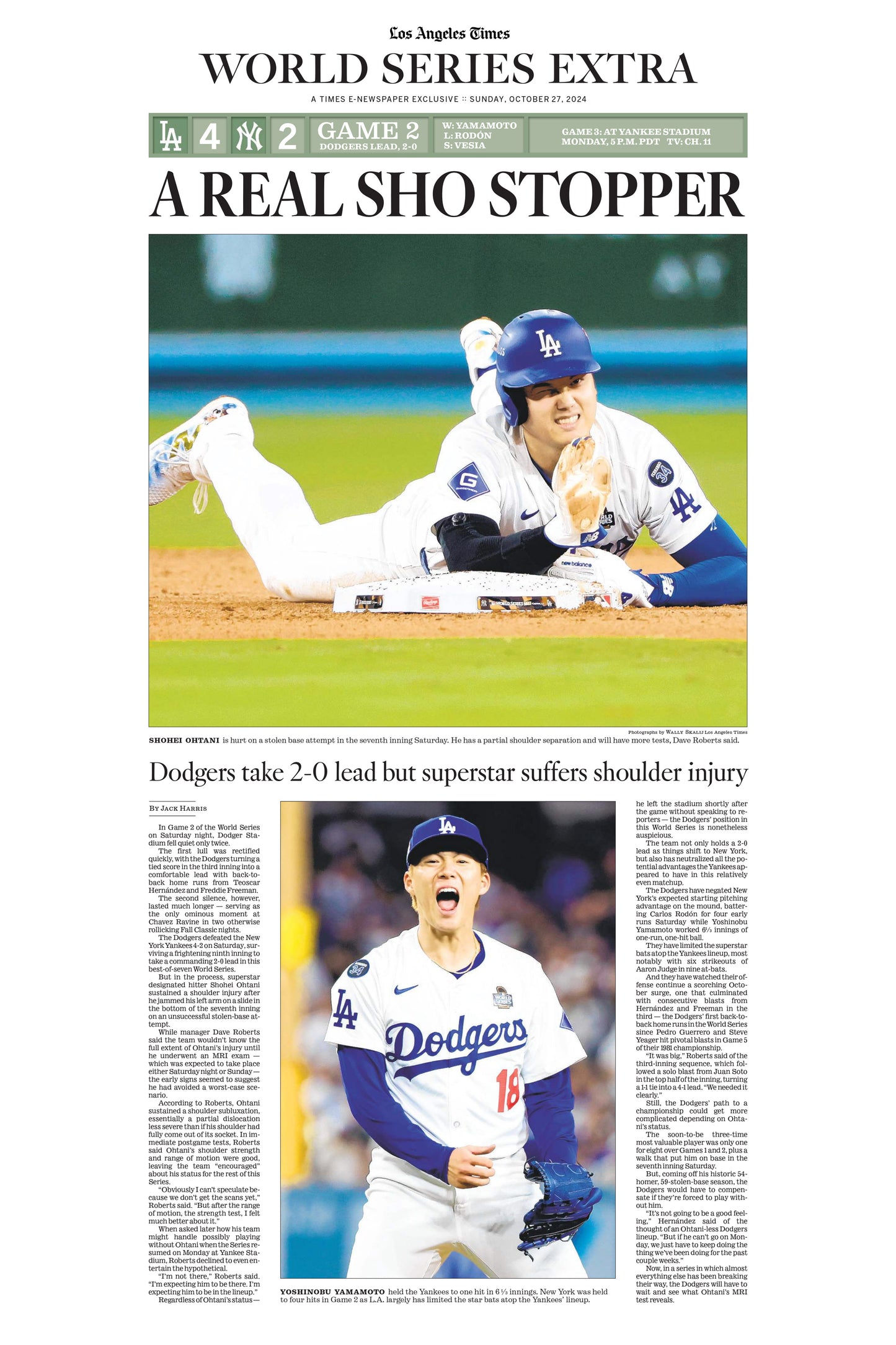 2024 LA Dodgers WS Game 2 "A Real Sho Stopper" Poster