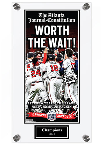 Braves "Worth the Wait" 2021 World Series Acrylic Glass