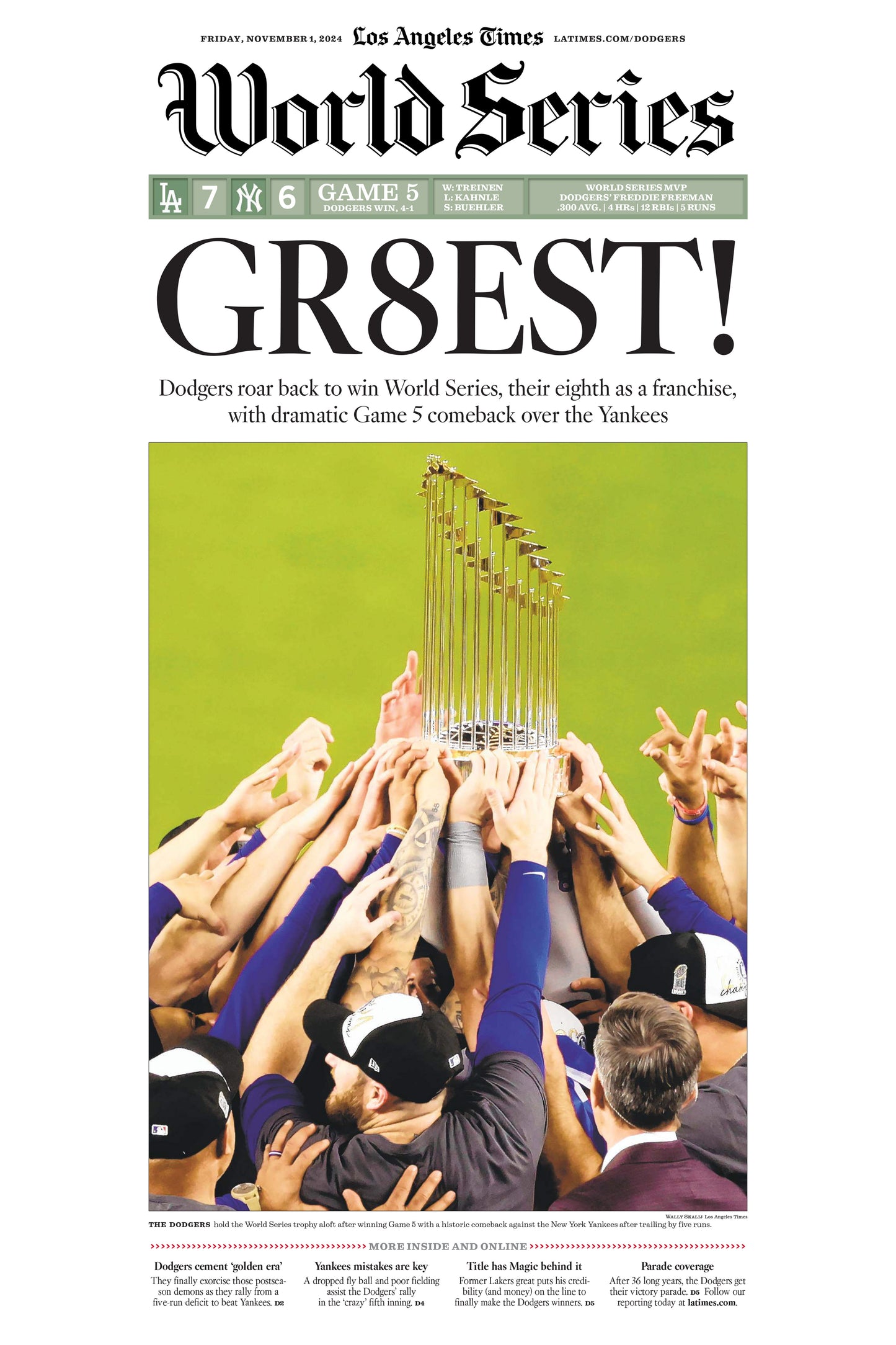 2024 LA Dodgers WS "GR8EST" Championship Posters