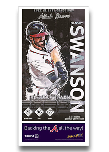 Póster de Dansby Swanson 2022 de la División Este de la Liga Nacional